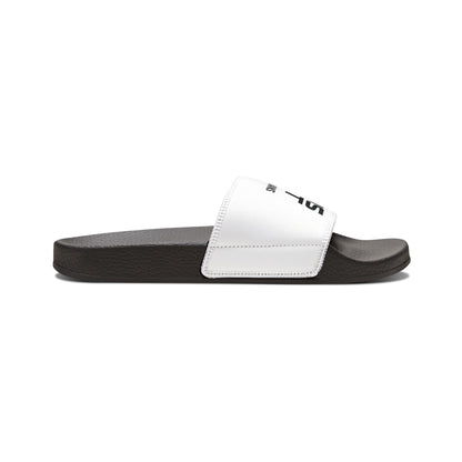 He Did It Women's Christian Slide Sandals — Christian Scripture 1 Corinthians 15:3 Pool Slides