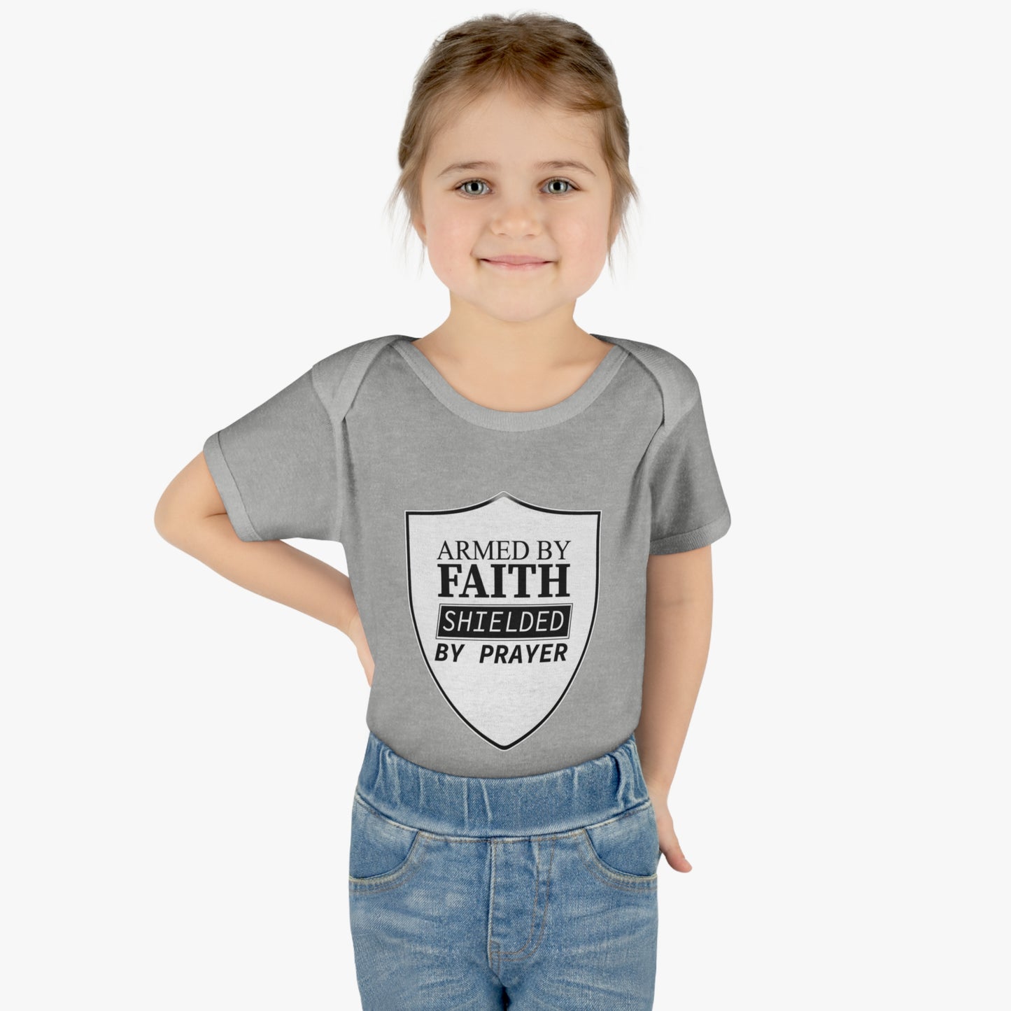 Armed By Faith Shielded By Prayer Christian Baby Onesie Printify