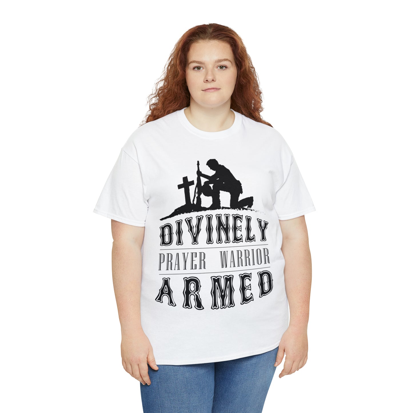 Divinely Armed Prayer Warrior Unisex Heavy Cotton Tee