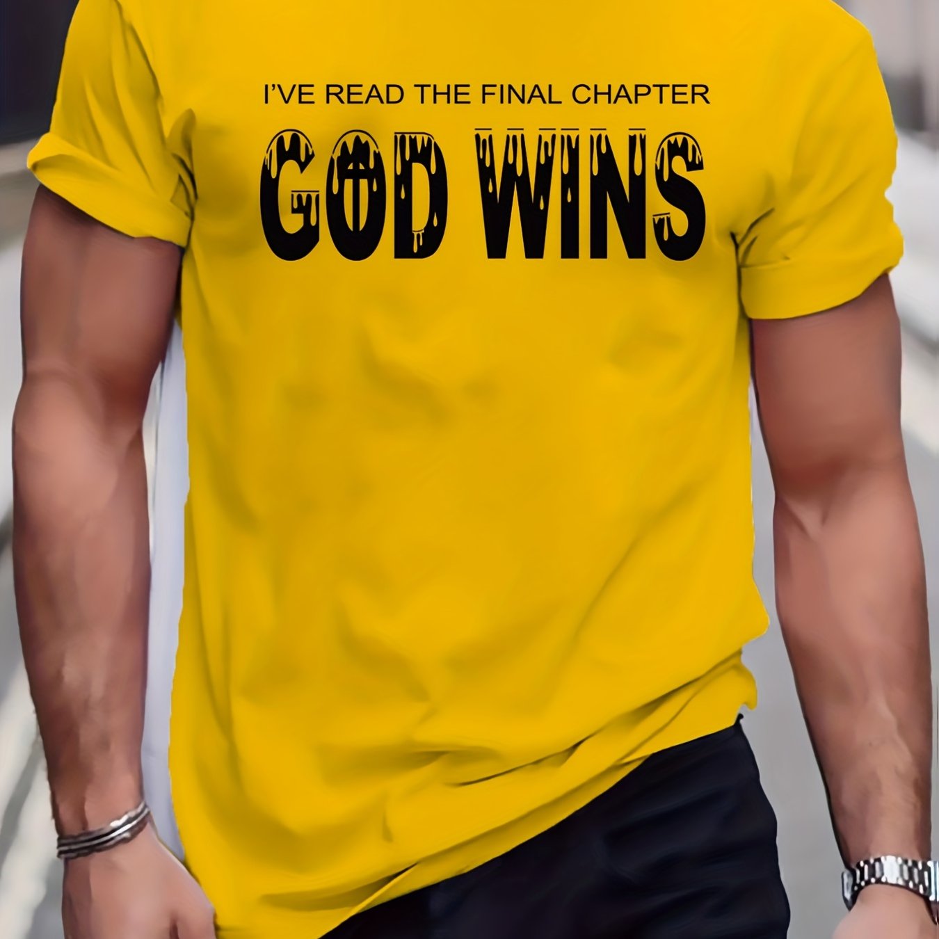 God Wins Men's Christian T-shirt claimedbygoddesigns