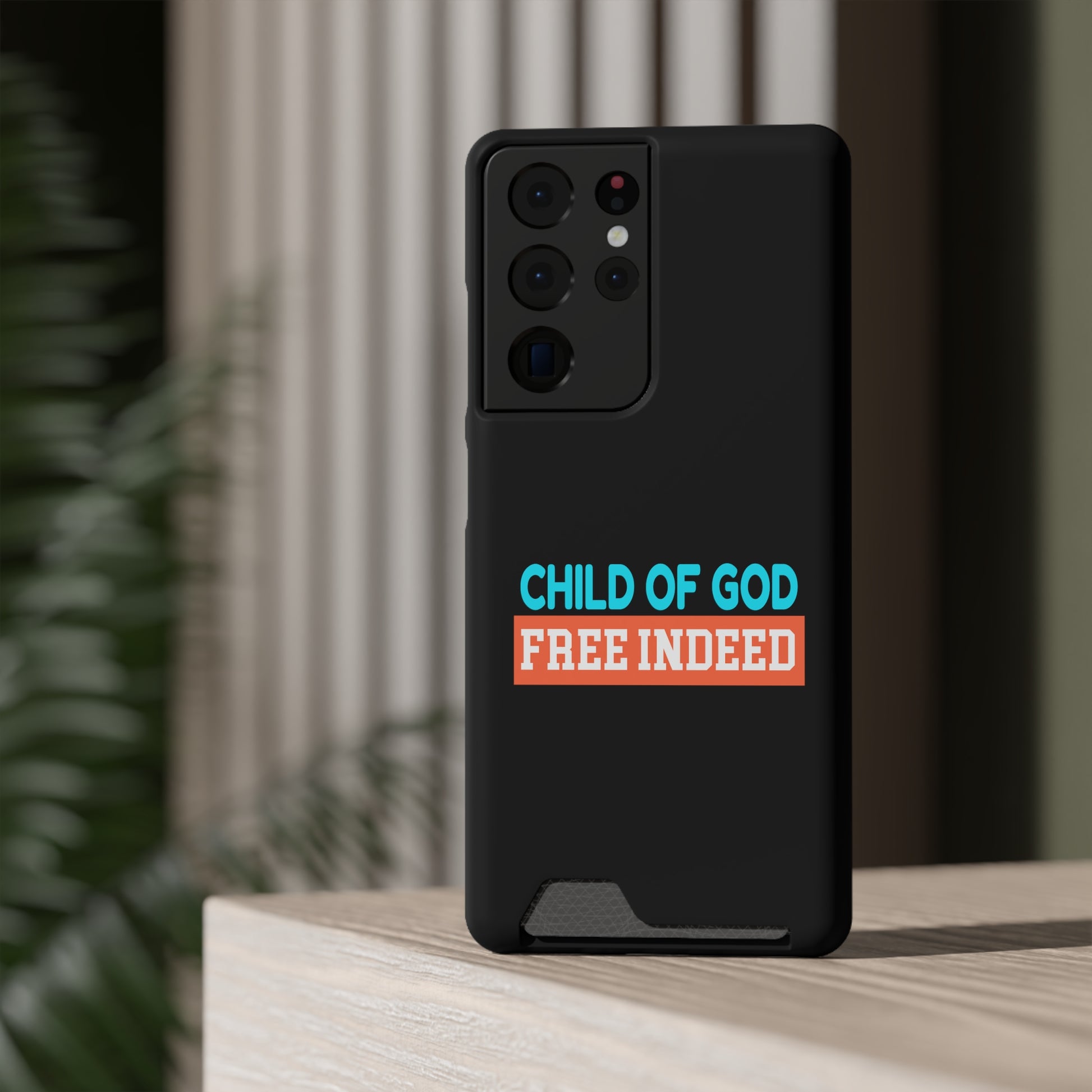 Child Of God Free Indeed Christian Phone Case With Card Holder Printify