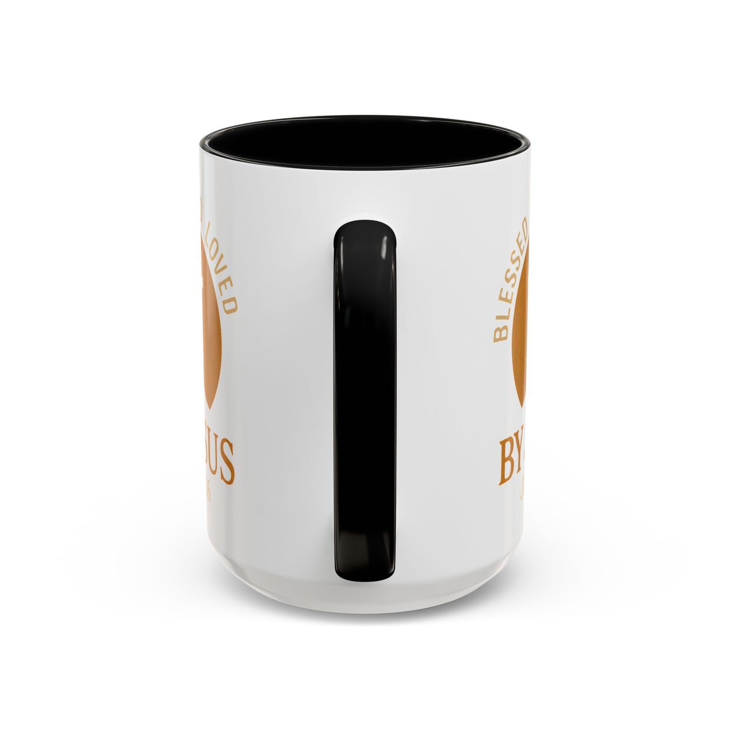 Inspirational Accent Coffee Mug - Blessed, Saved, Loved by Him | John 3:16