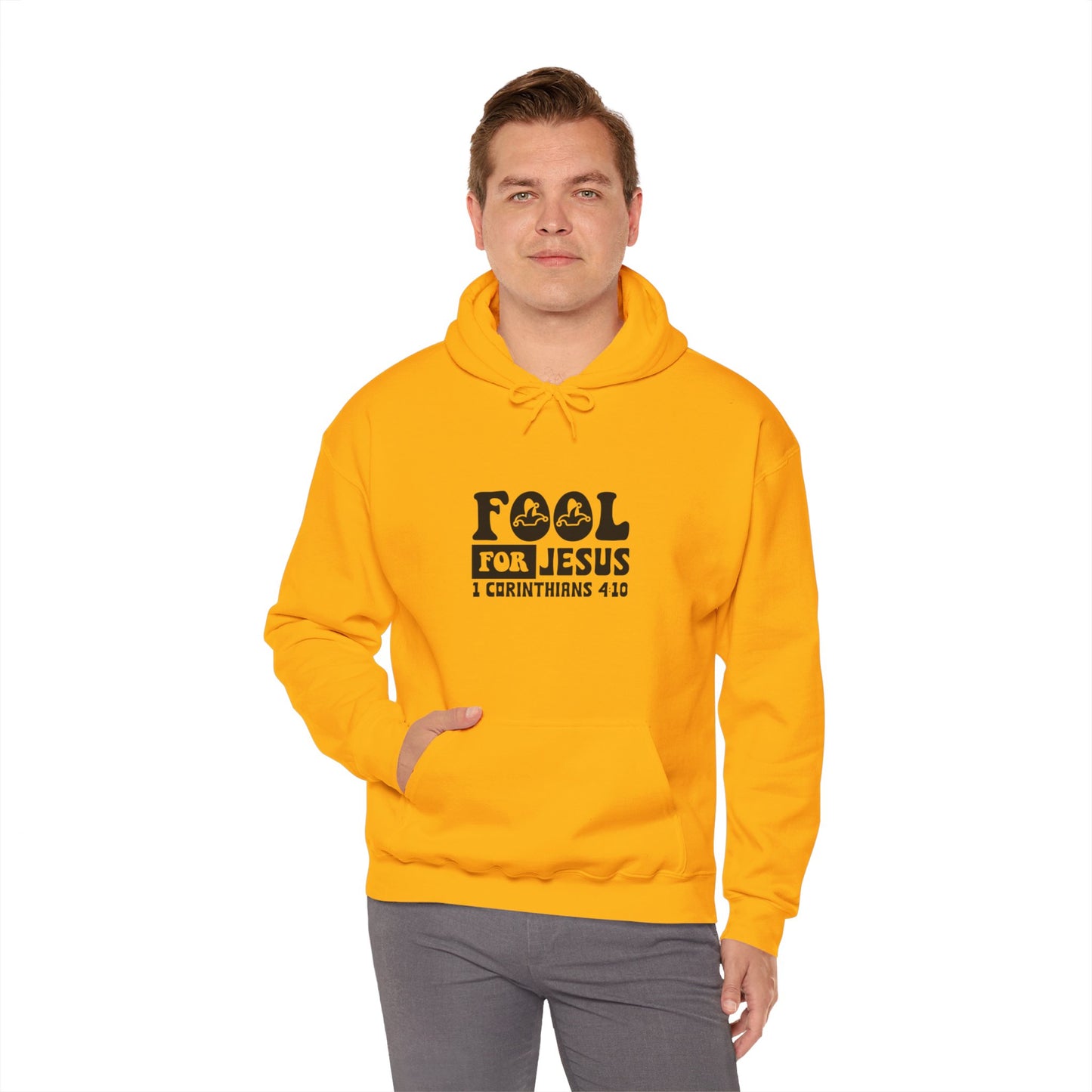 Fool For Jesus Funny Unisex Christian Hooded Pullover Sweatshirt