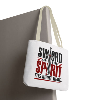 Sword of the Spirit Tote Bag — Christian Faith Inspirational Canvas Tote - ClaimedbyGodDesigns
