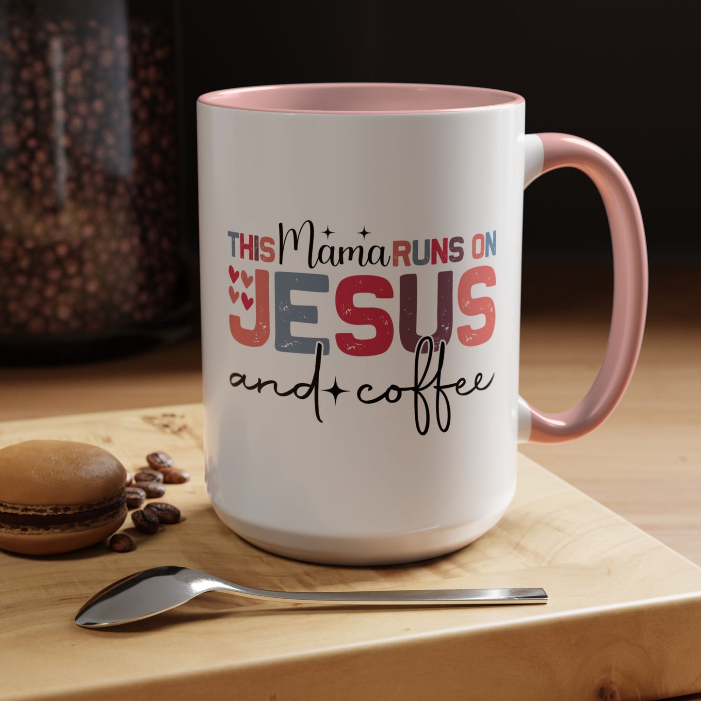 Christian Ceramic Mug - This Mama Runs On Him & Coffee Christian Accent Coffee Mug (11, 15oz)