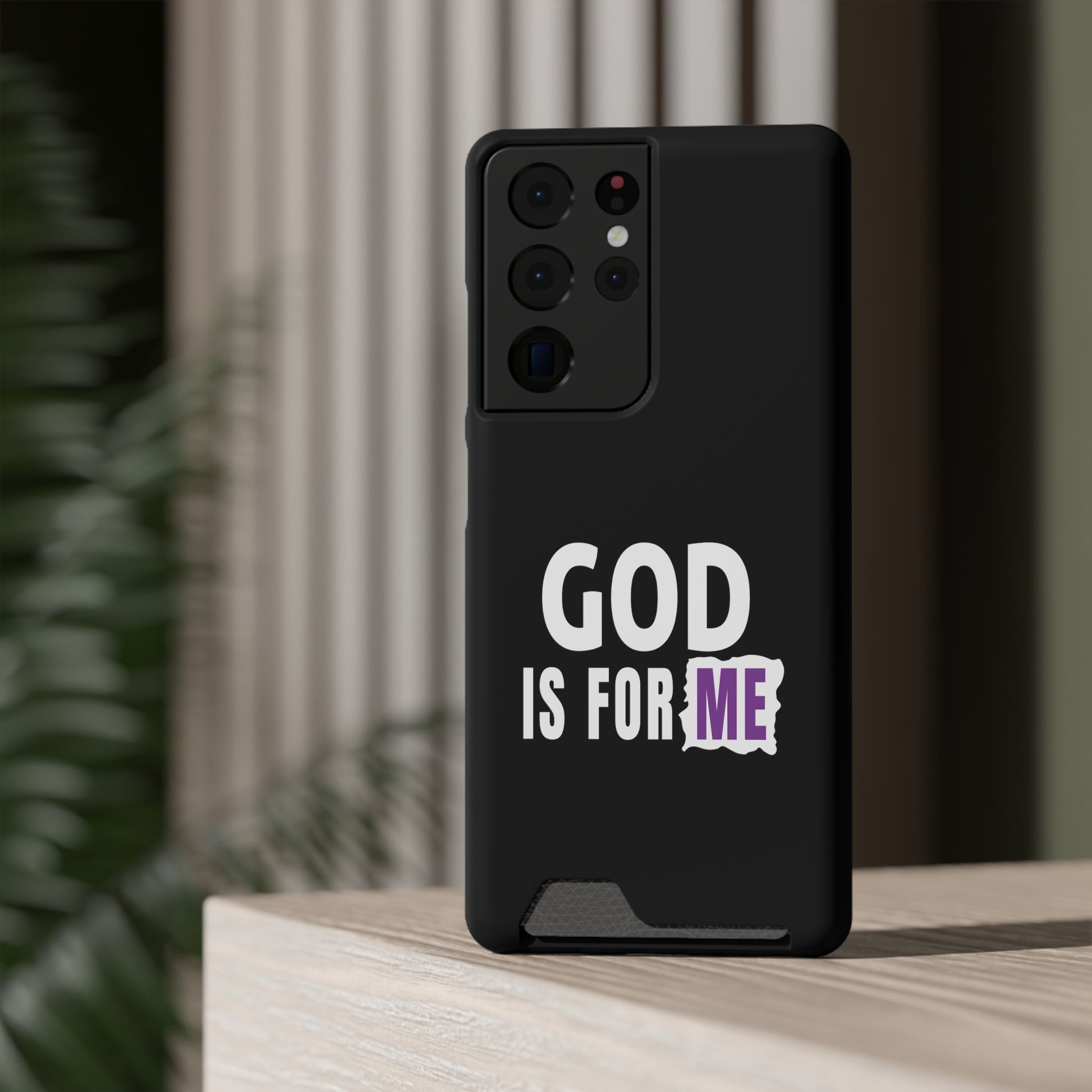 God Is For Me Christian Phone Case With Card Holder Printify