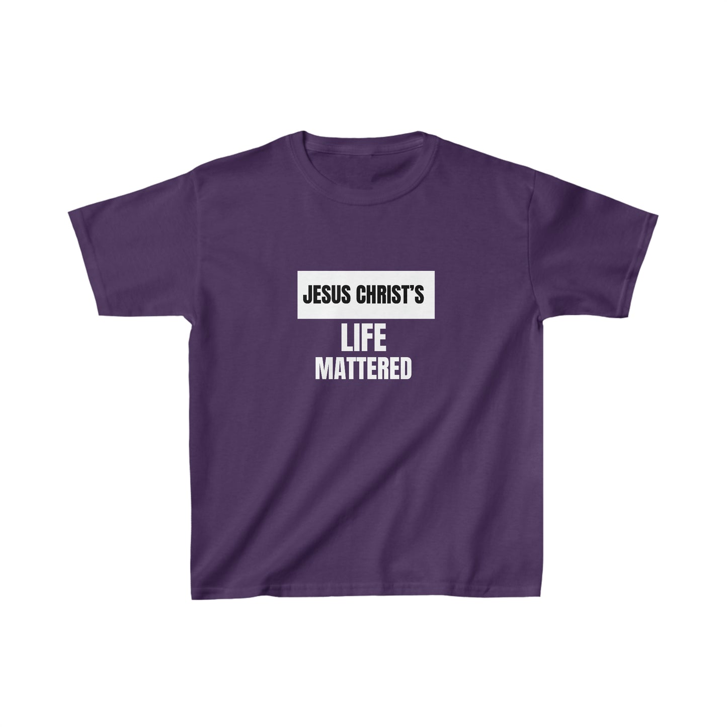 Jesus Christ's Life Mattered Youth Christian T-Shirt Printify