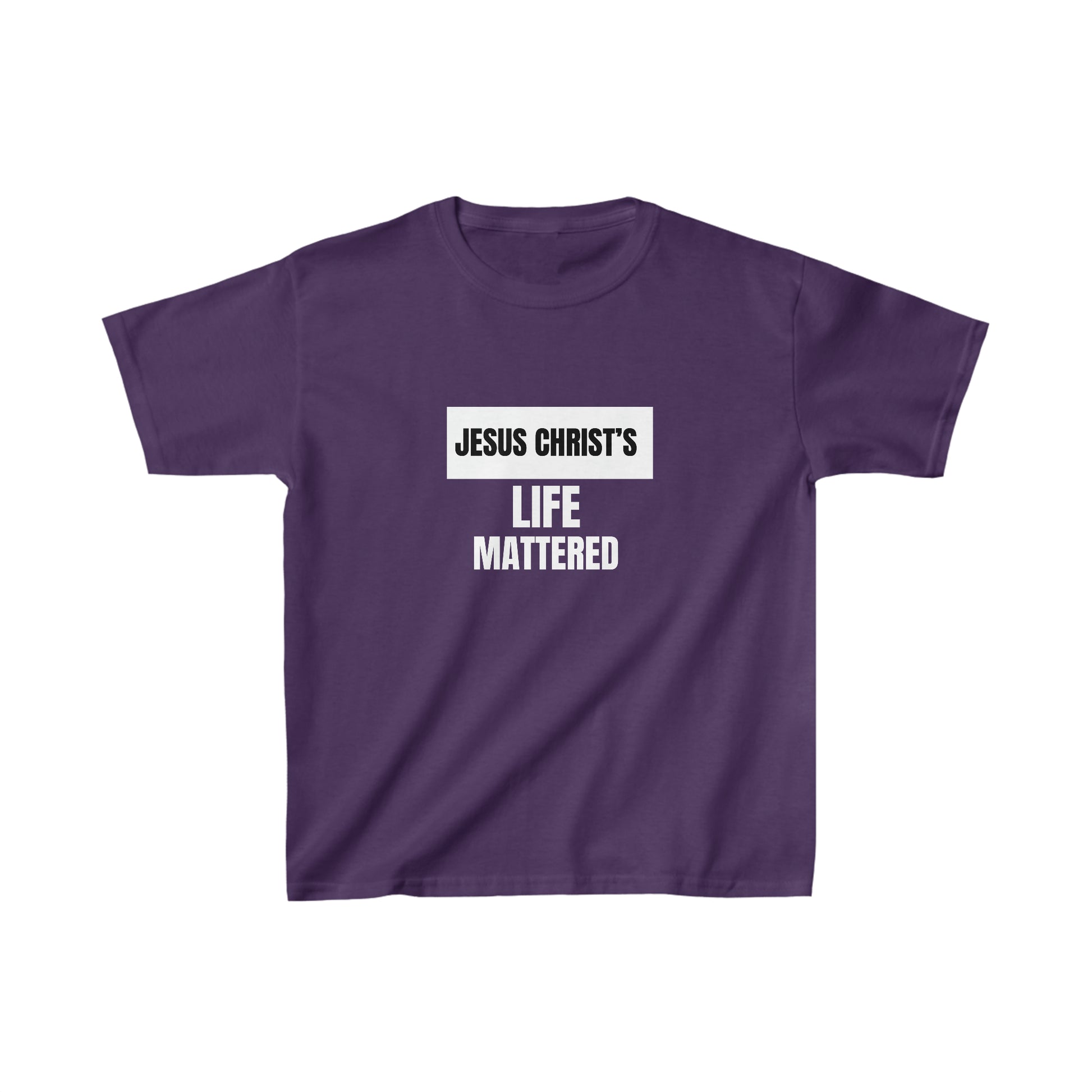 Jesus Christ's Life Mattered Youth Christian T-Shirt Printify
