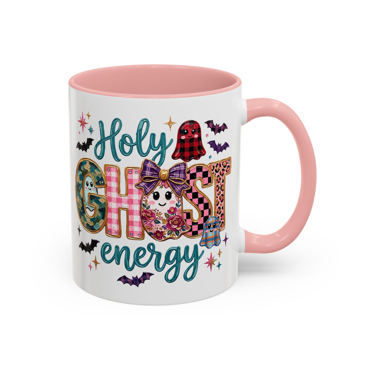 Accent Christian Coffee Mug — "Holy Ghost Energy" Halloween Cute Spooky Ceramic Mug (11/15oz)