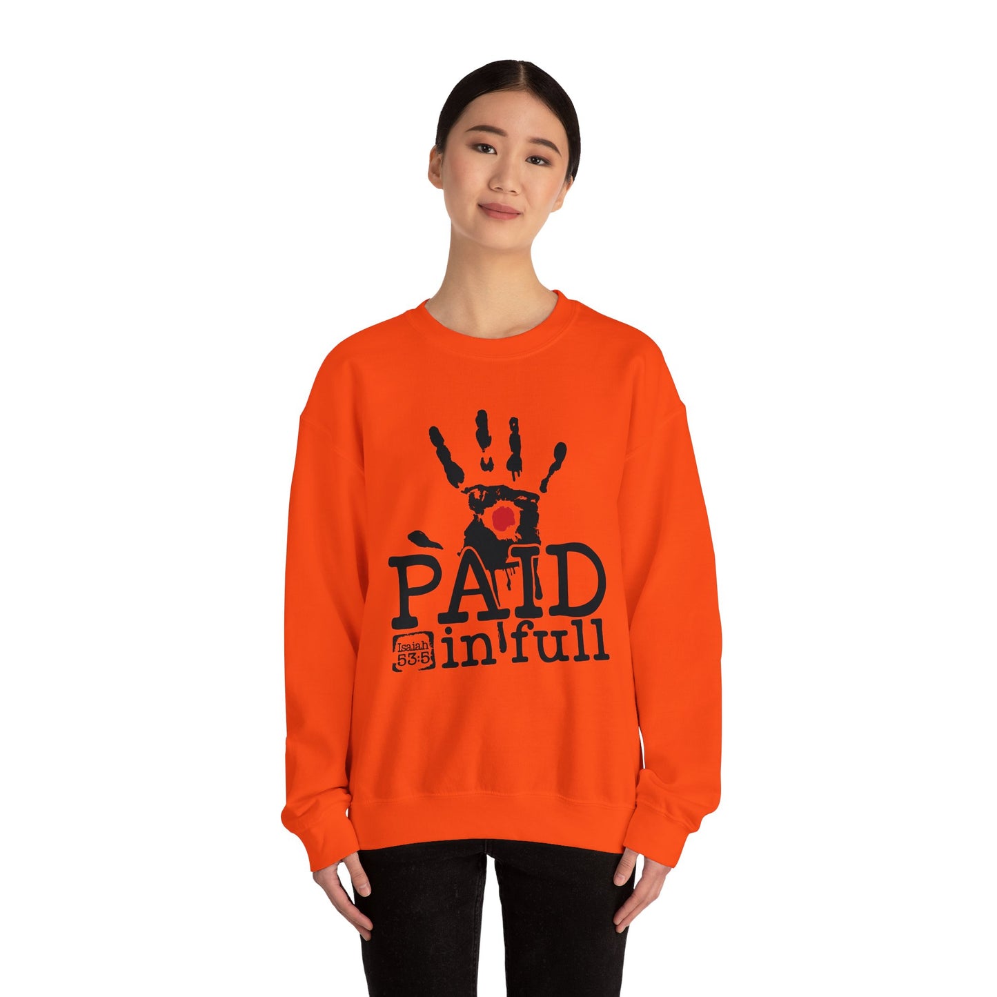 Paid In Full Jesus Paid It All Unisex Heavy Blend™ Crewneck Christian Sweatshirt