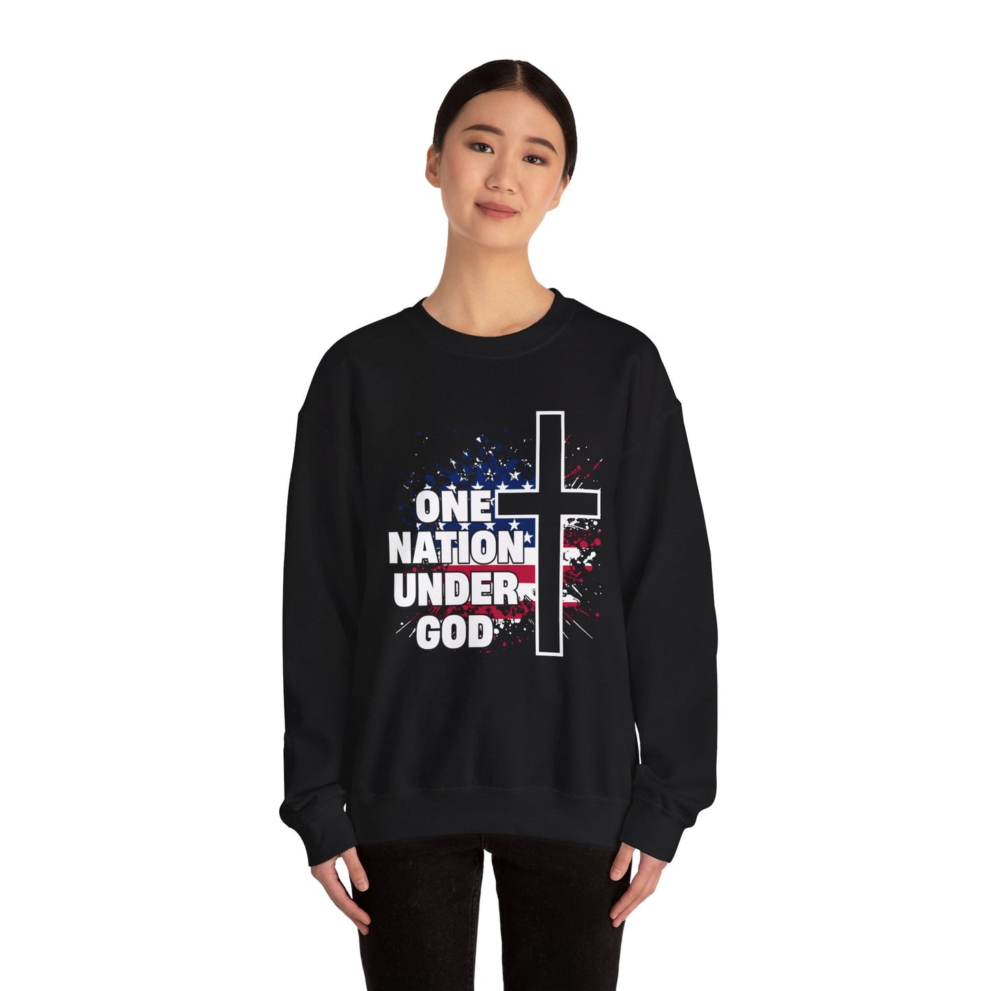 One Nation Under God Unisex Heavy Blend™ Crewneck Christian Sweatshirt