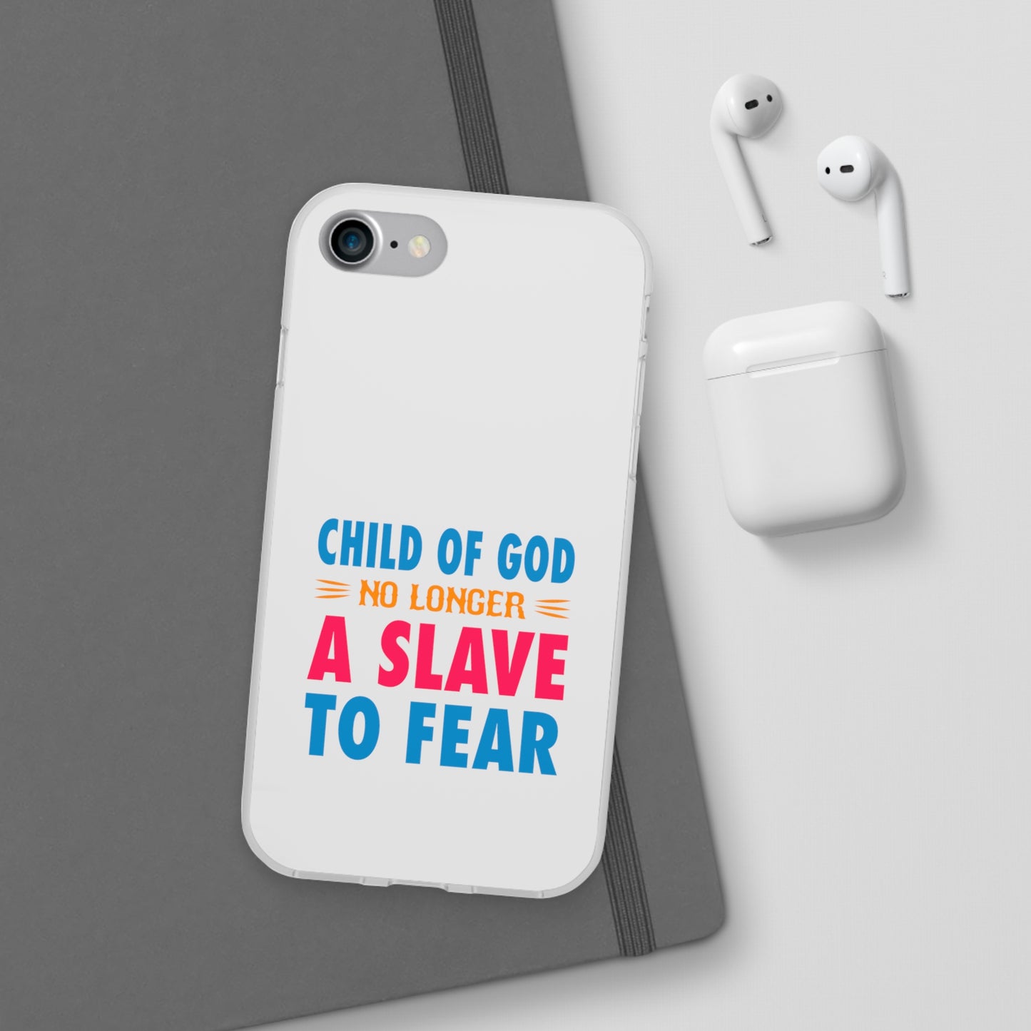 Child Of God No Longer A Slave To Fear Christian Flexi Phone Case Printify