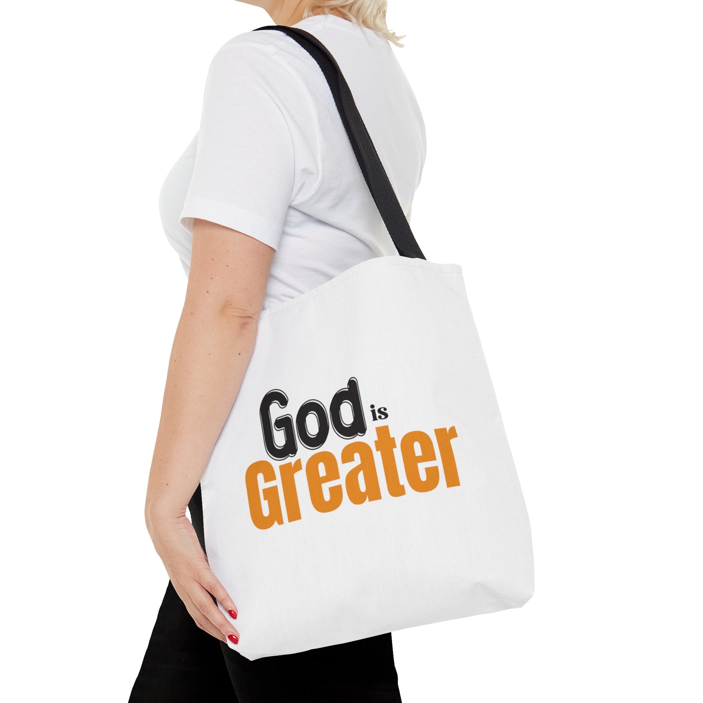 God Is Greater Christian Tote Bag Printify