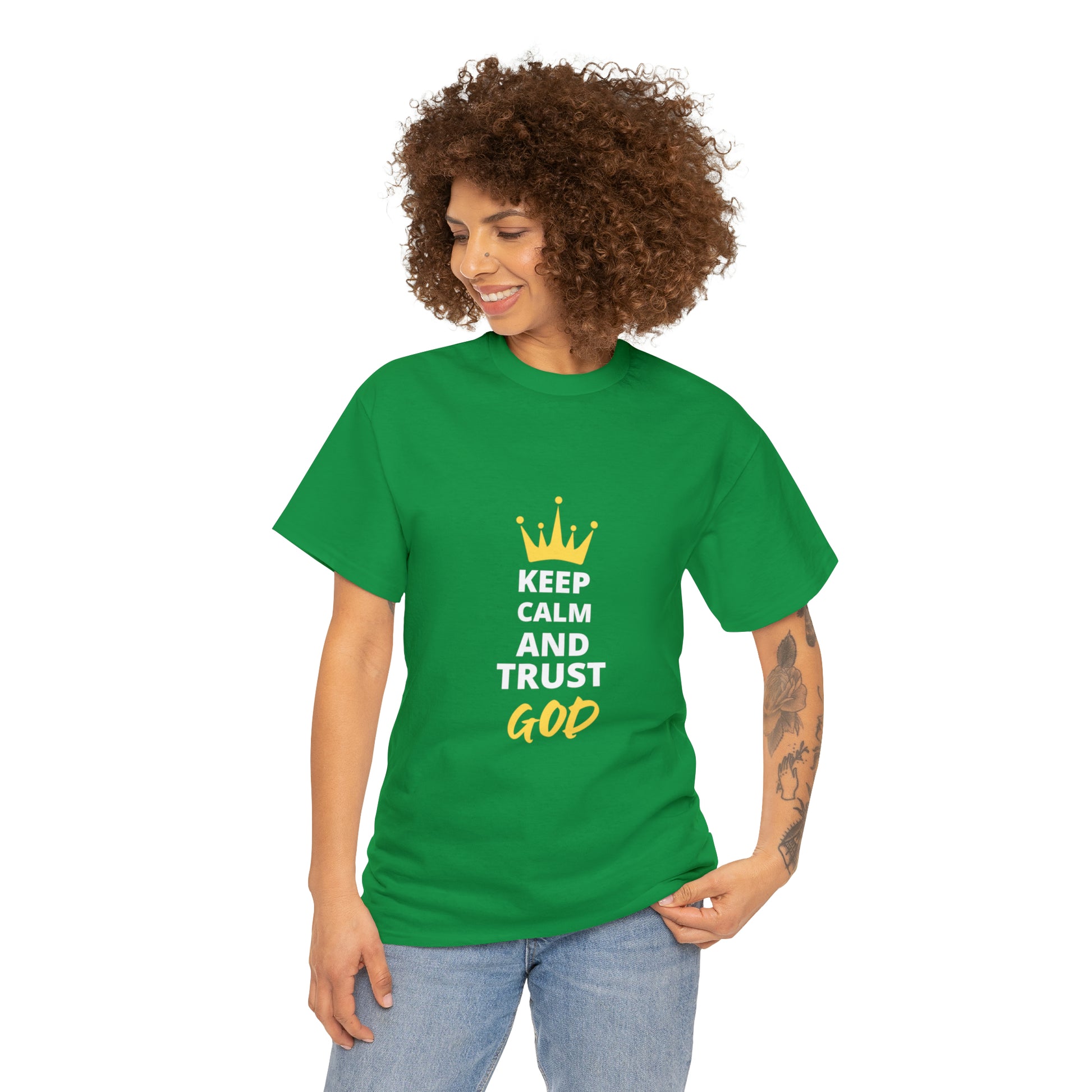 Keep Calm And Trust God Unisex Heavy Cotton Tee Printify