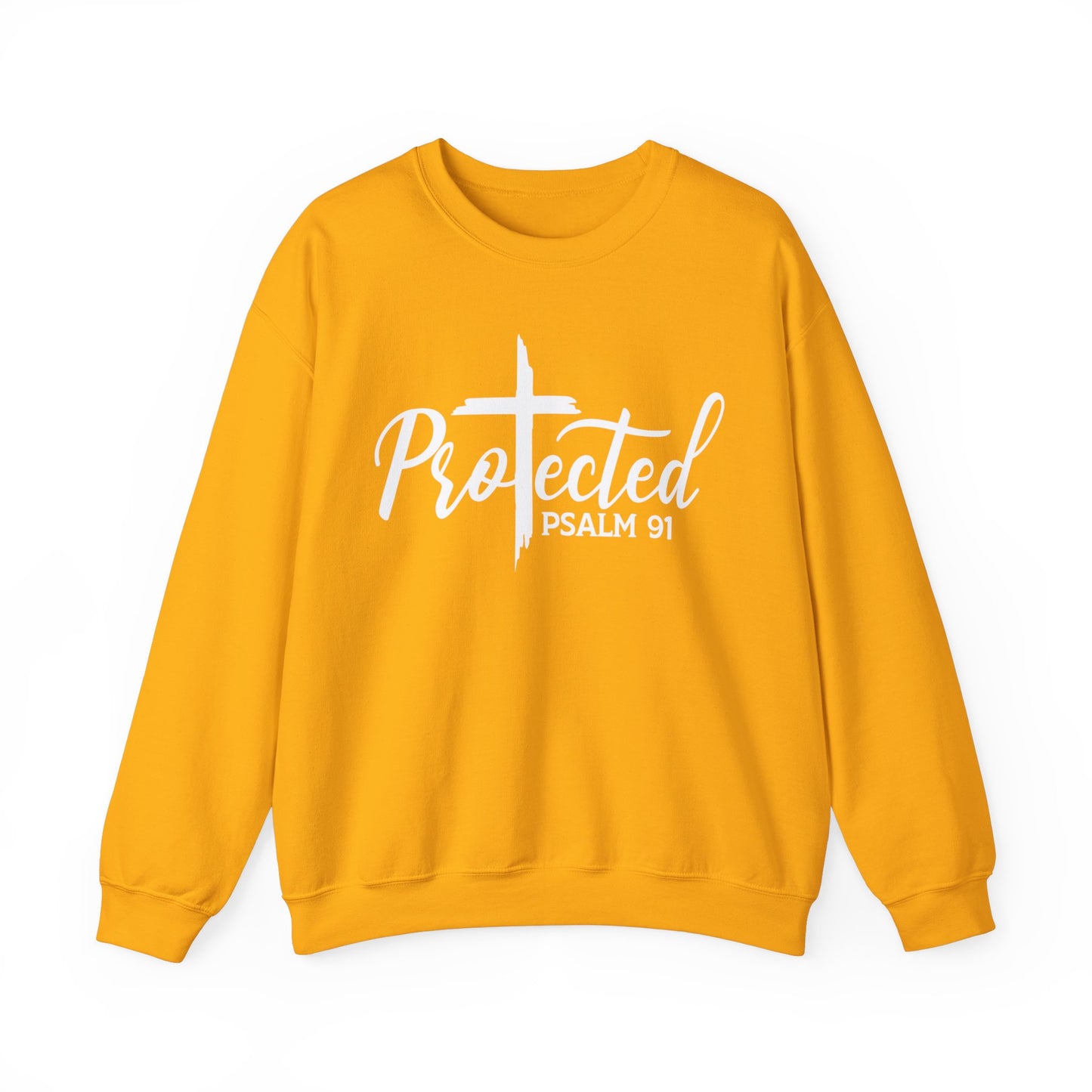 Psalm 91 Protected  Unisex Heavy Blend™ Crewneck Christian Sweatshirt