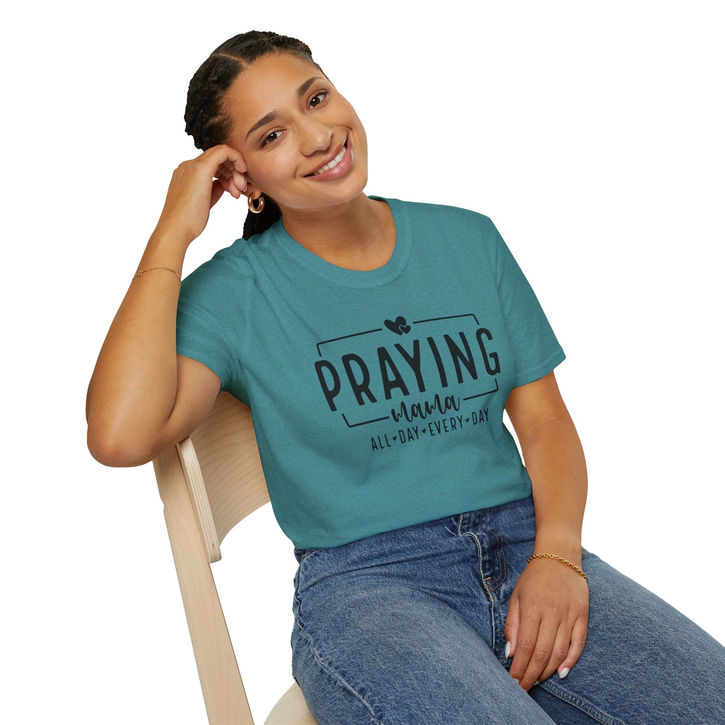 Praying Mama All Day Every Day Women's Christian T-shirt