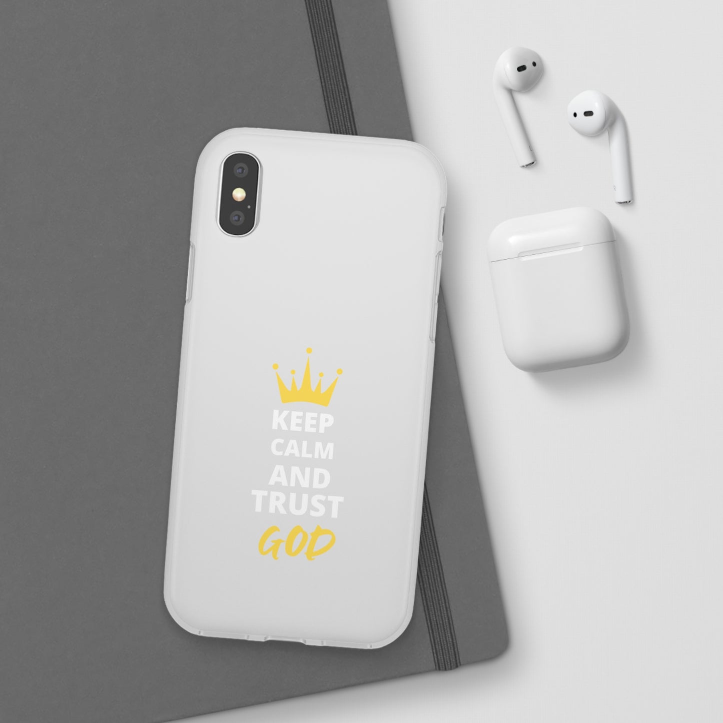 Keep Calm And Trust God Christian Flexi Phone Case Printify