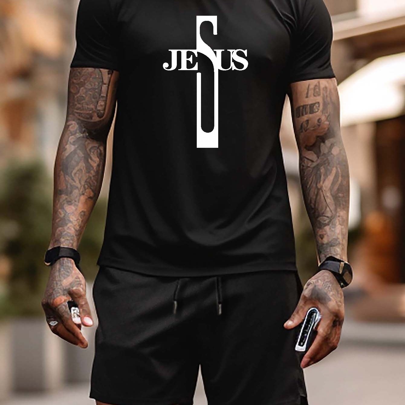 Jesus Plus Size Men's Christian Casual Outfit claimedbygoddesigns