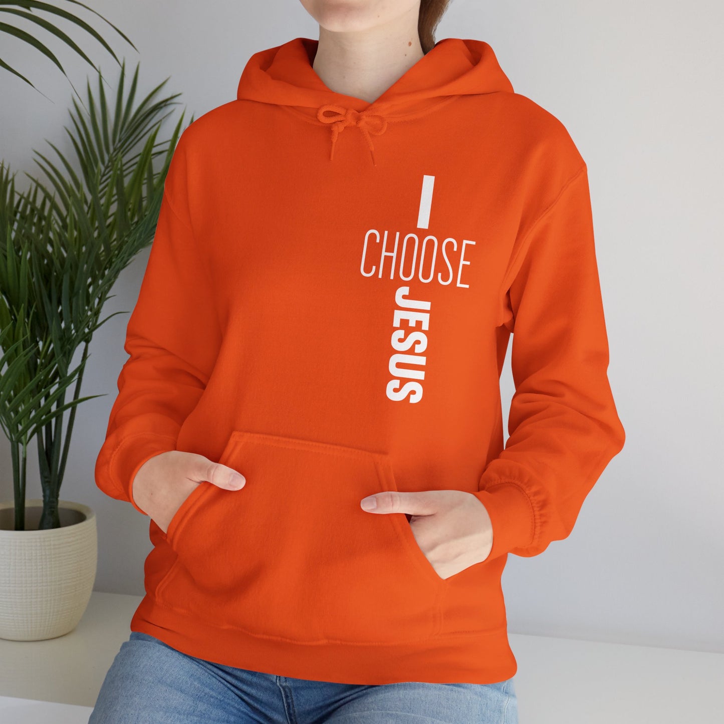 I Choose Jesus Unisex Christian Hooded Pullover Sweatshirt