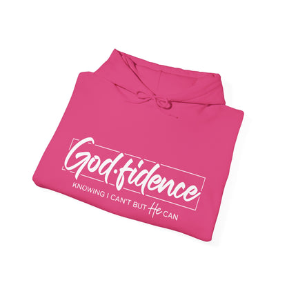 Christian Hooded Sweatshirt -Confidence In Him Knowing I Can't But He Can