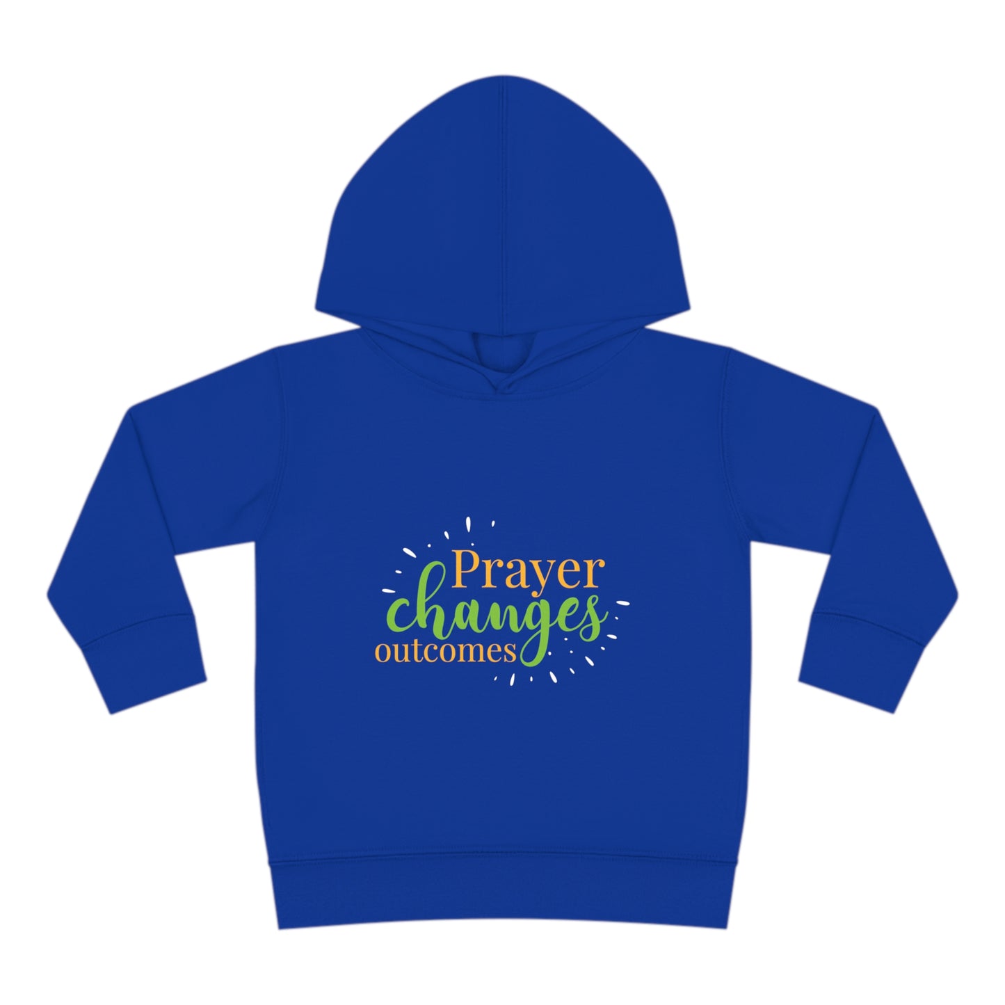 Prayer Changes Outcomes Toddler Christian Pullover Fleece Hoodie Printify