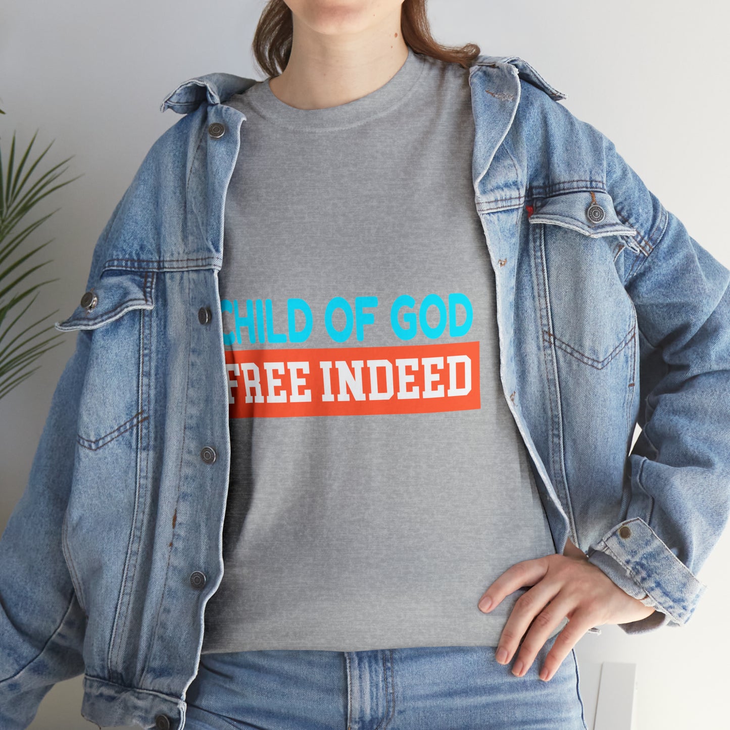 Child Of God Free Indeed Unisex Heavy Cotton Tee Printify