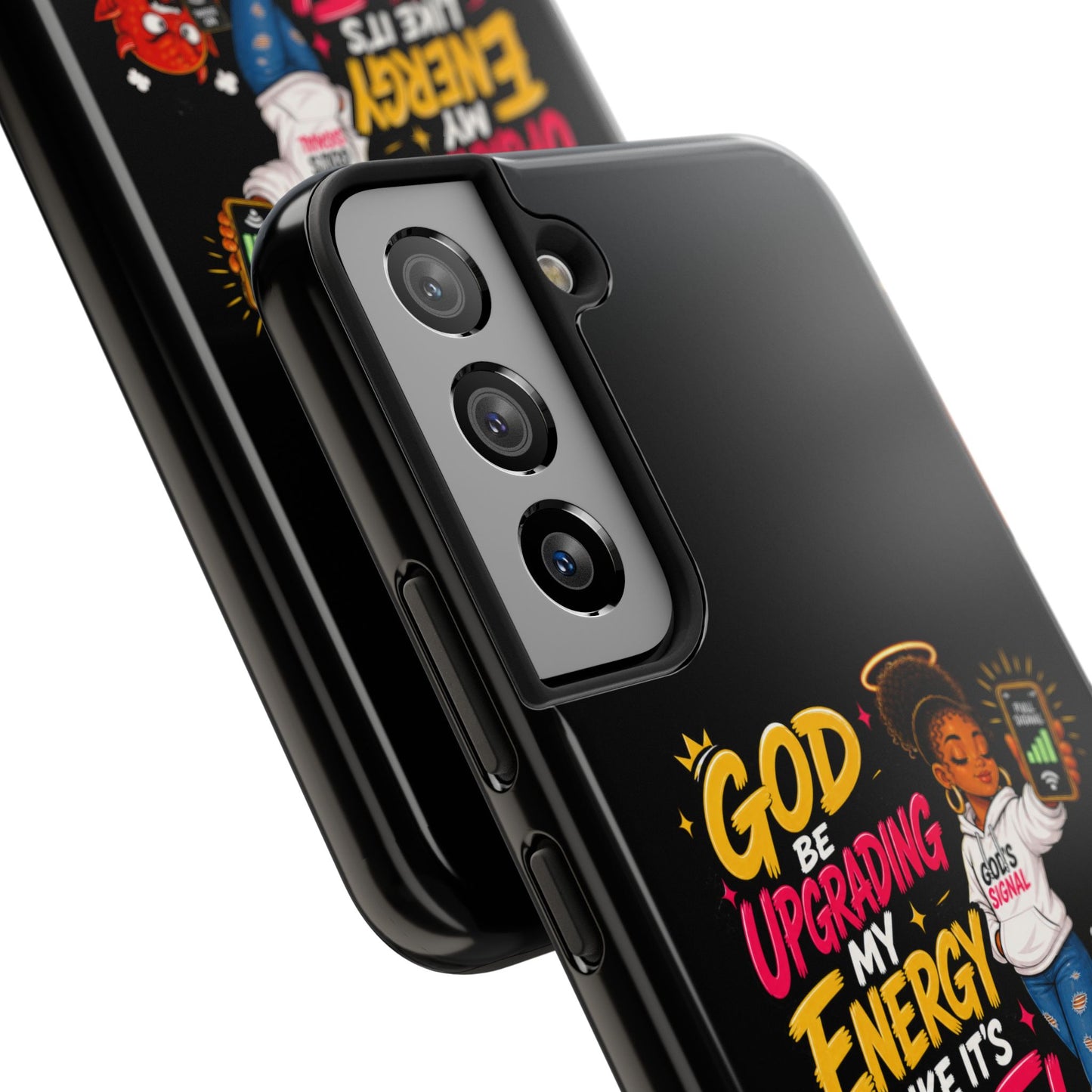 Phone Case — "God Be Upgrading My Energy Like It's Wi‑Fi" Inspirational Protective Cover - ClaimedbyGodDesigns