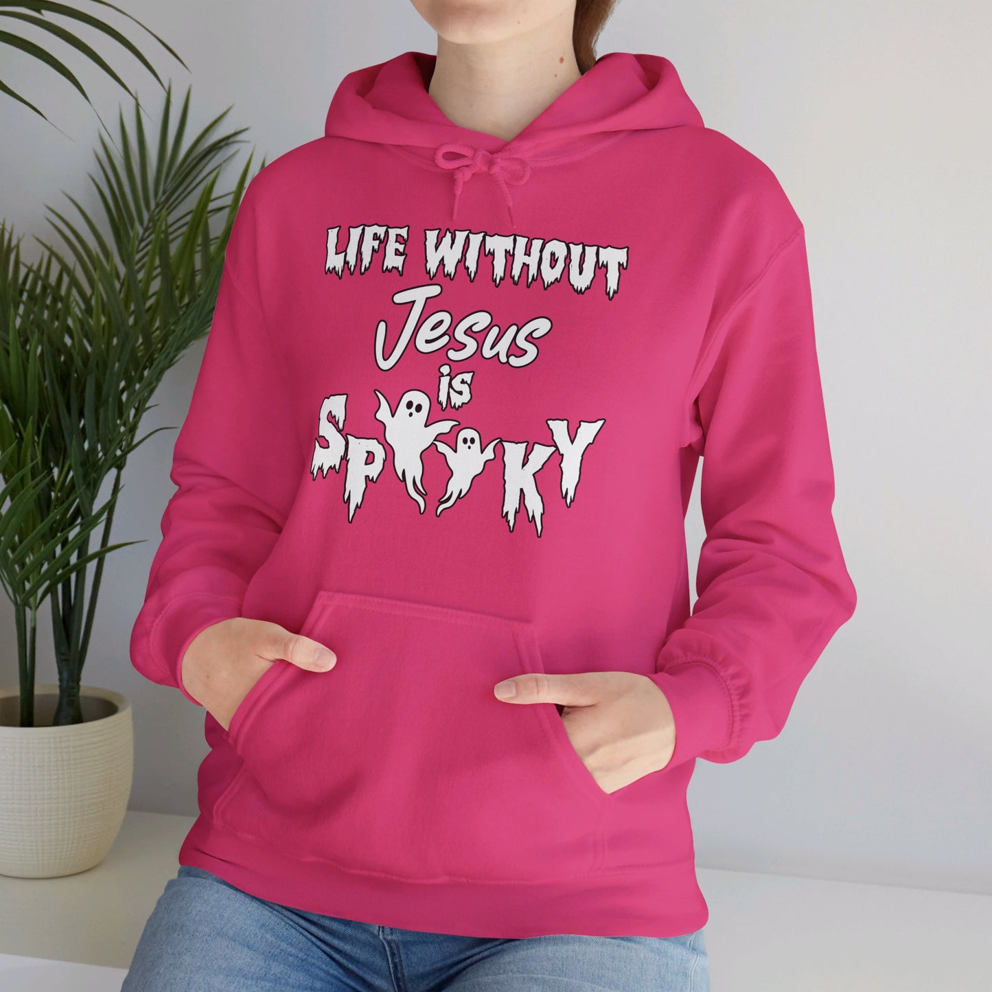 Life Without Jesus Is Spooky Unisex Christian Pullover Hooded Sweatshirt