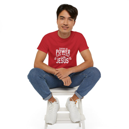 There Is Power In The Name Of Jesus Unisex Christian Ultra Cotton Tee Printify