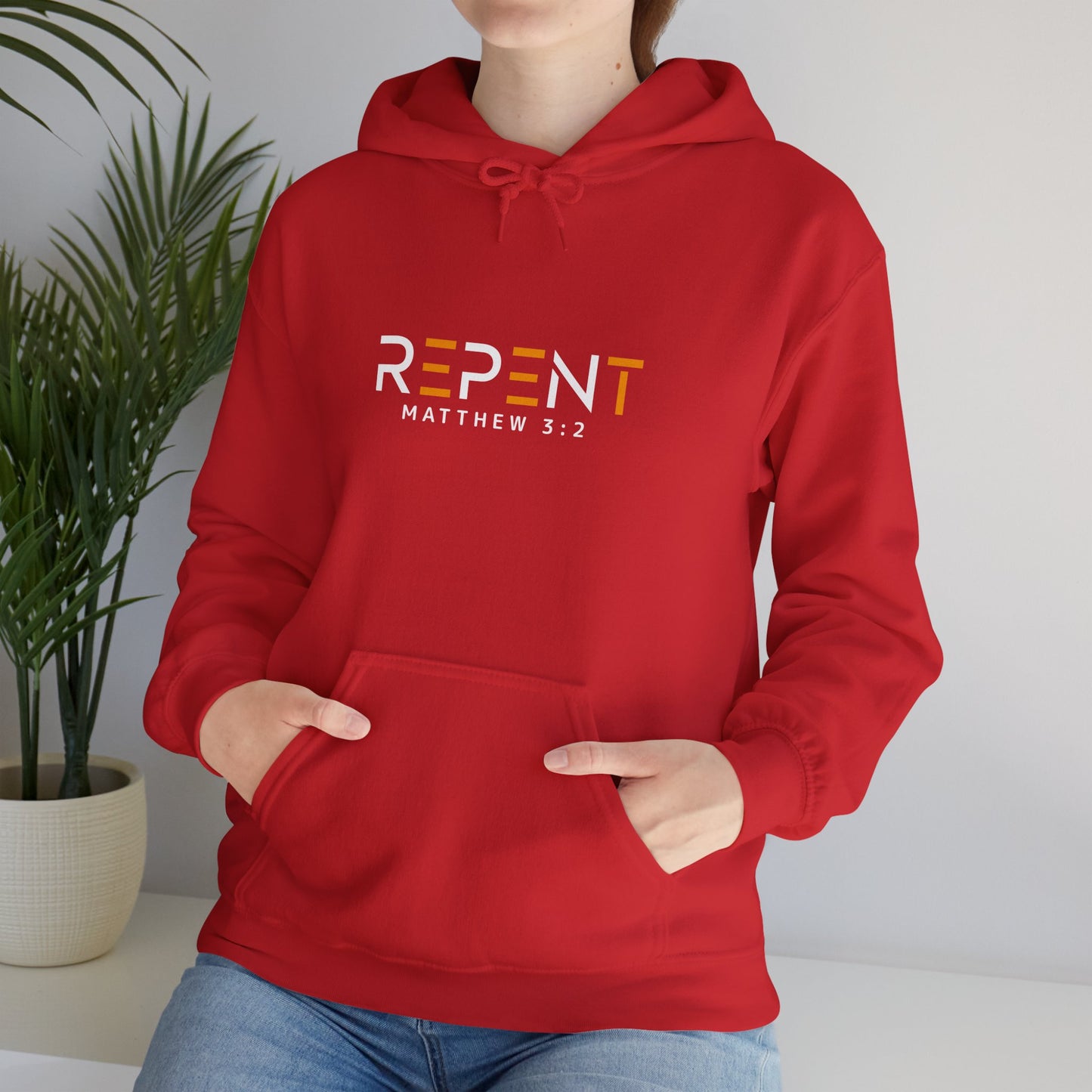 Repent Christian Unisex Hooded Pullover Sweatshirt