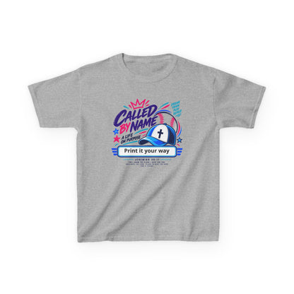 Youth Christian baseball t-shirt, Called By Name design
