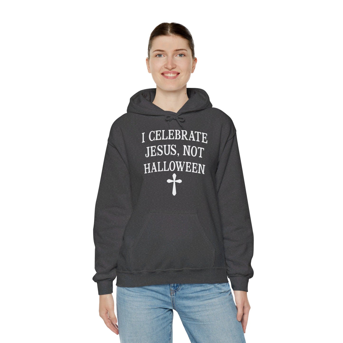 I Celebrate Jesus Not Halloween Halloween Unisex Christian Pullover Hooded Sweatshirt