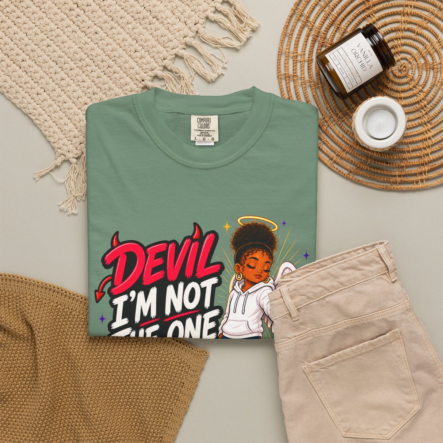 Devil I'm Not the One Today T-Shirt — Funny Angel vs Devil Graphic Tee - ClaimedbyGodDesigns