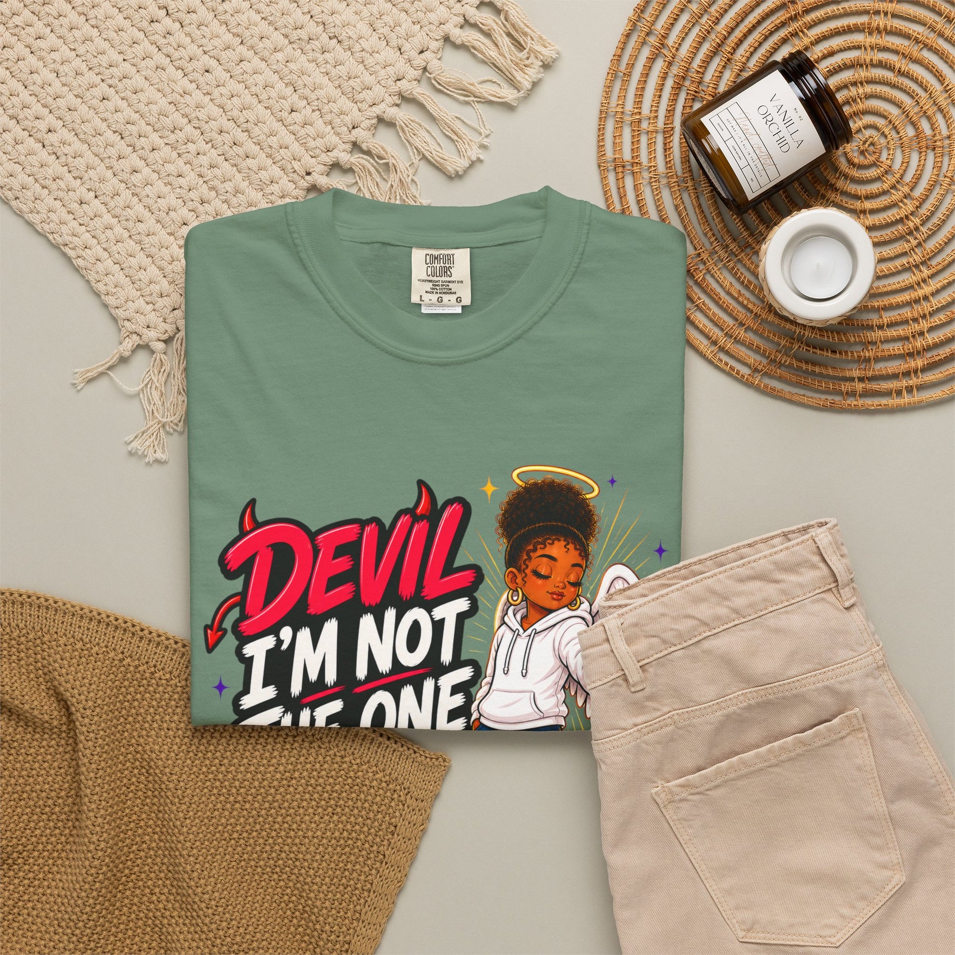 Devil I'm Not the One Today T-Shirt — Funny Angel vs Devil Graphic Tee - ClaimedbyGodDesigns