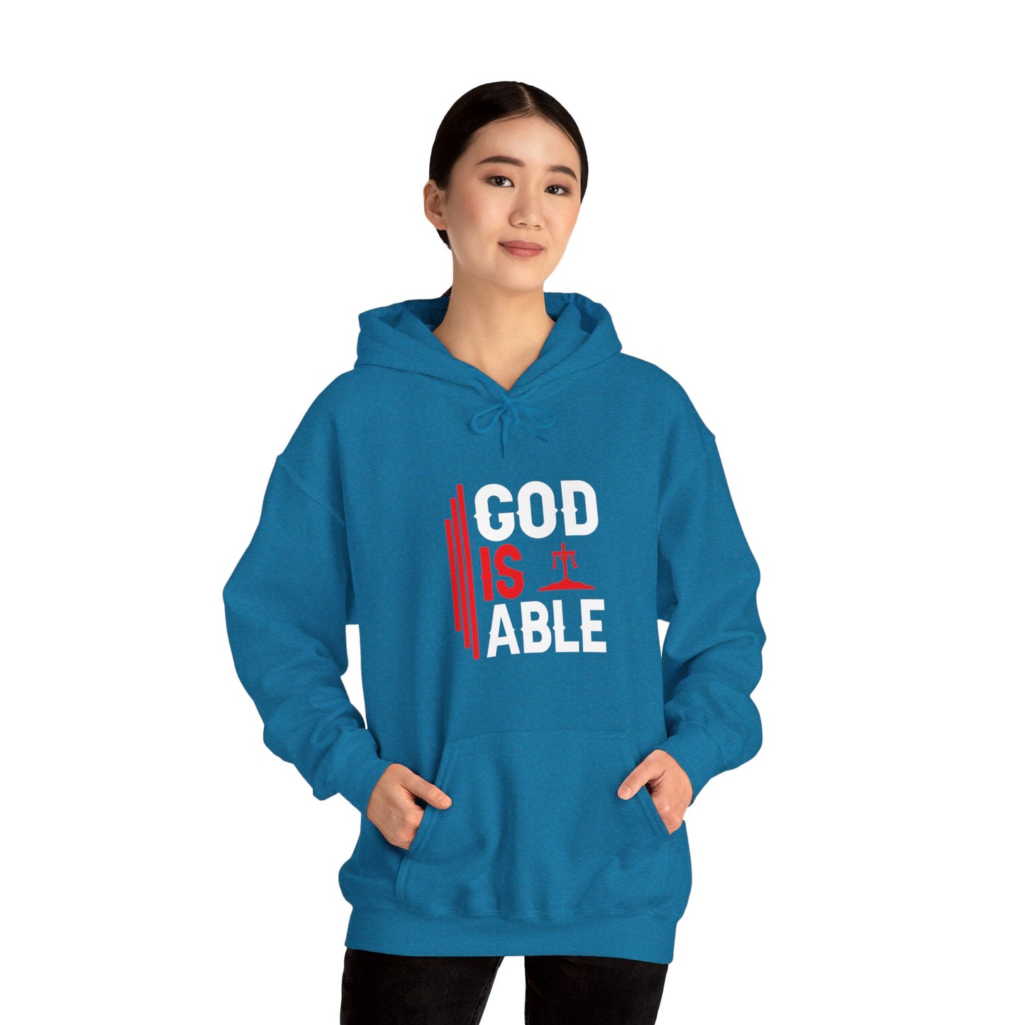 God Is Able Unisex Christian Hooded Pullover Sweatshirt