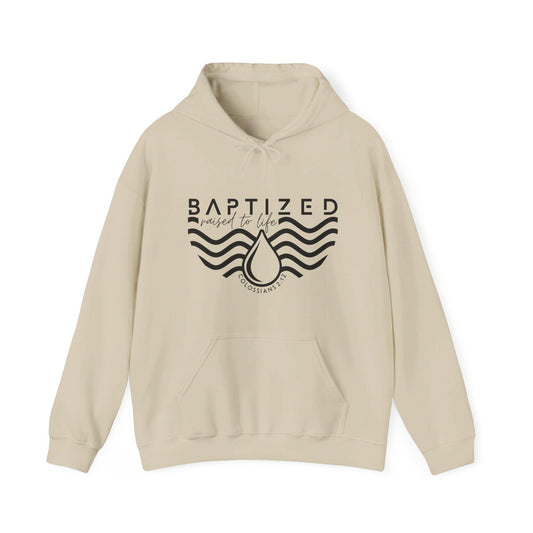 Baptized Raised To Life Unisex Christian Pullover Hooded Sweatshirt