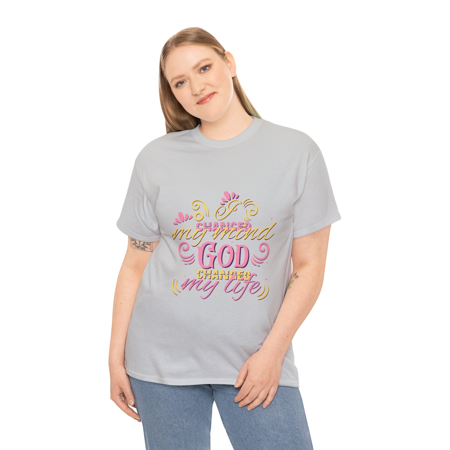 I Changed My Mind God Changed My Life Unisex Heavy Cotton Tee