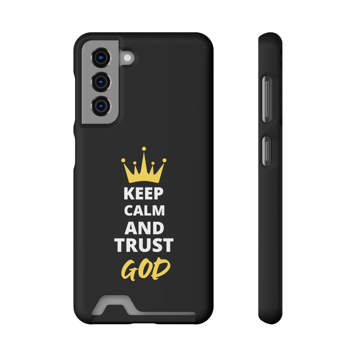 Keep Calm And Trust God Christian Phone Case With Card Holder Printify