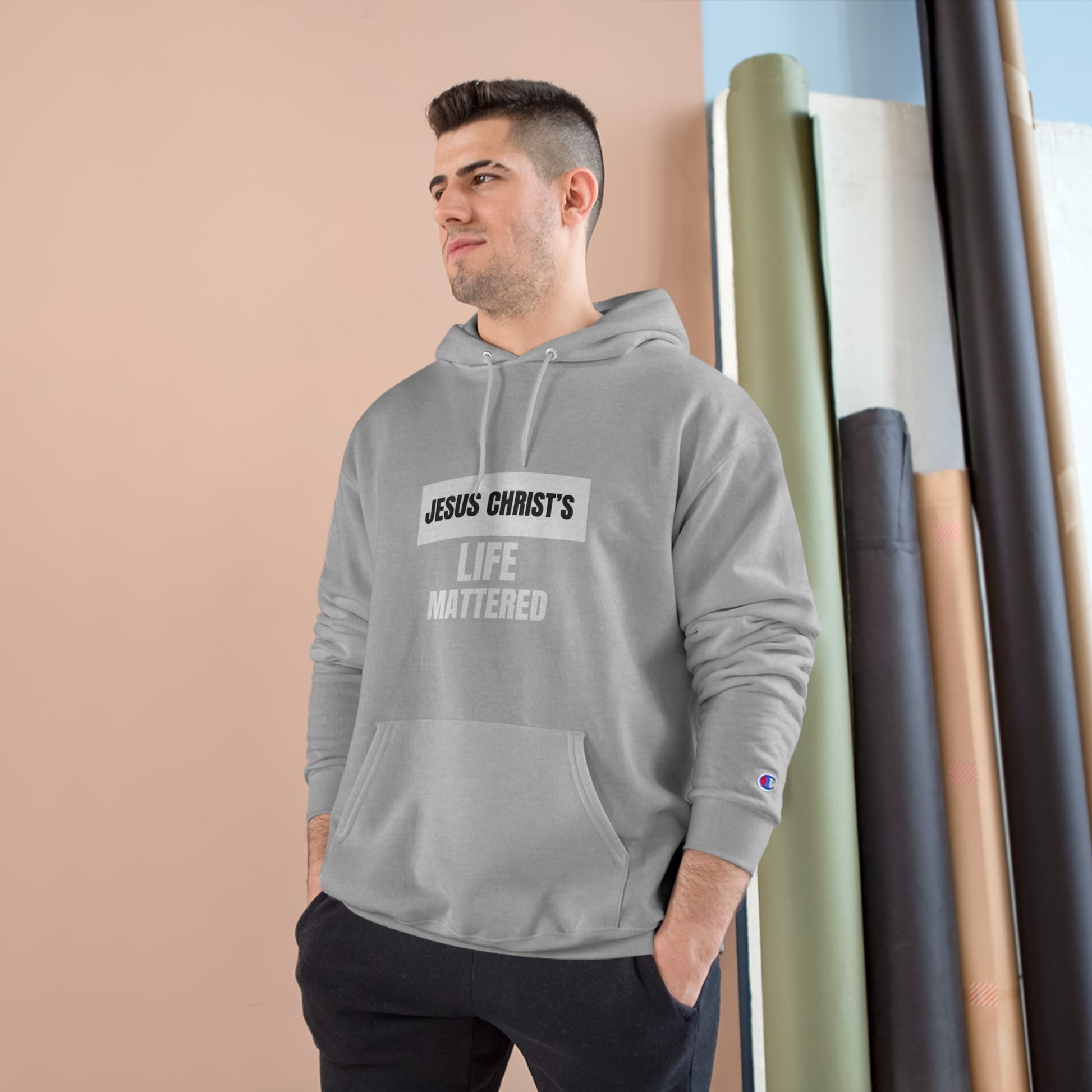 Jesus Christ's Life Mattered Unisex Champion Hoodie Printify