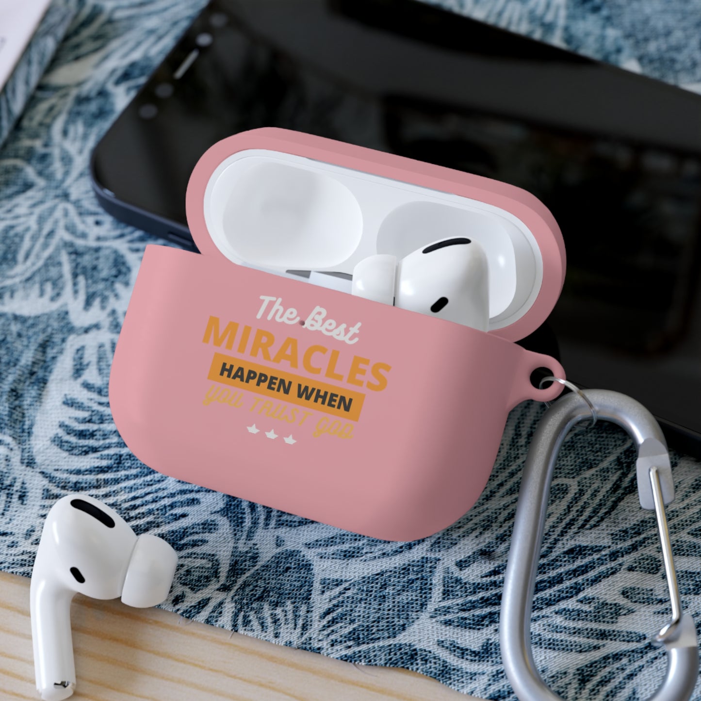 The Best Miracles Happen When You Trust God Christian Airpod / Airpods Pro Case cover Printify