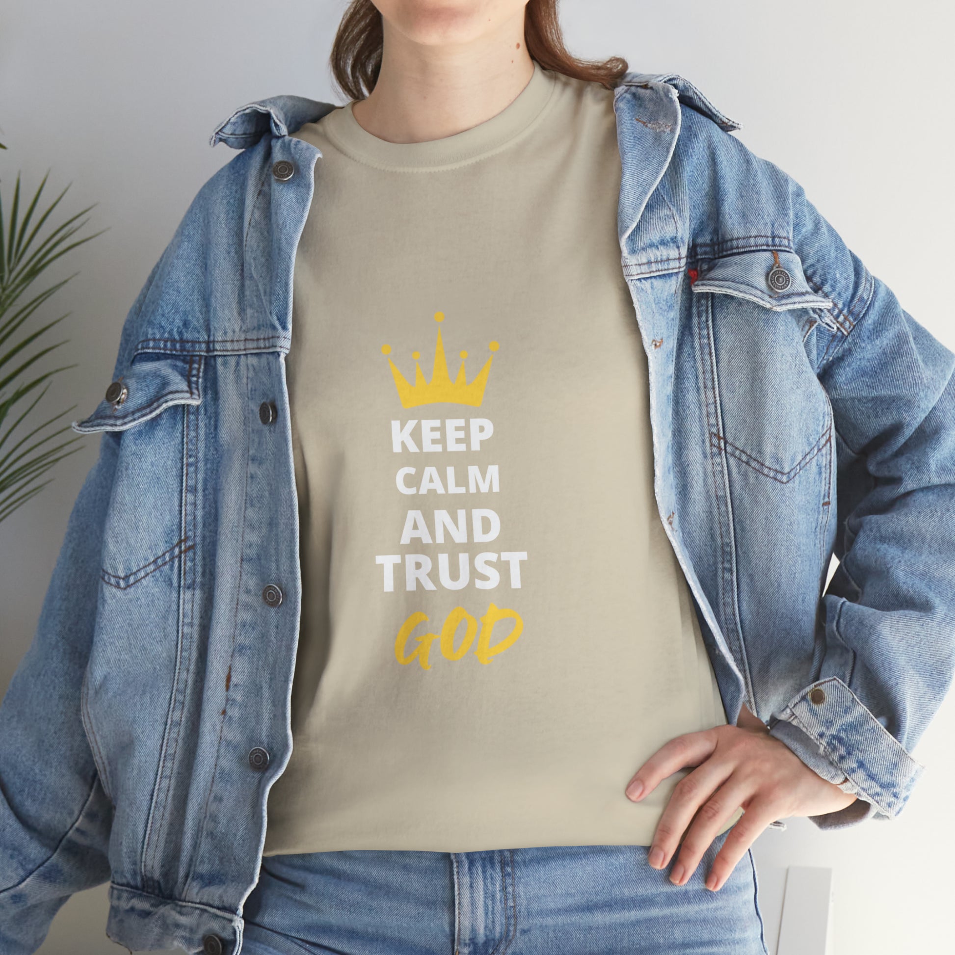 Keep Calm And Trust God Unisex Heavy Cotton Tee Printify