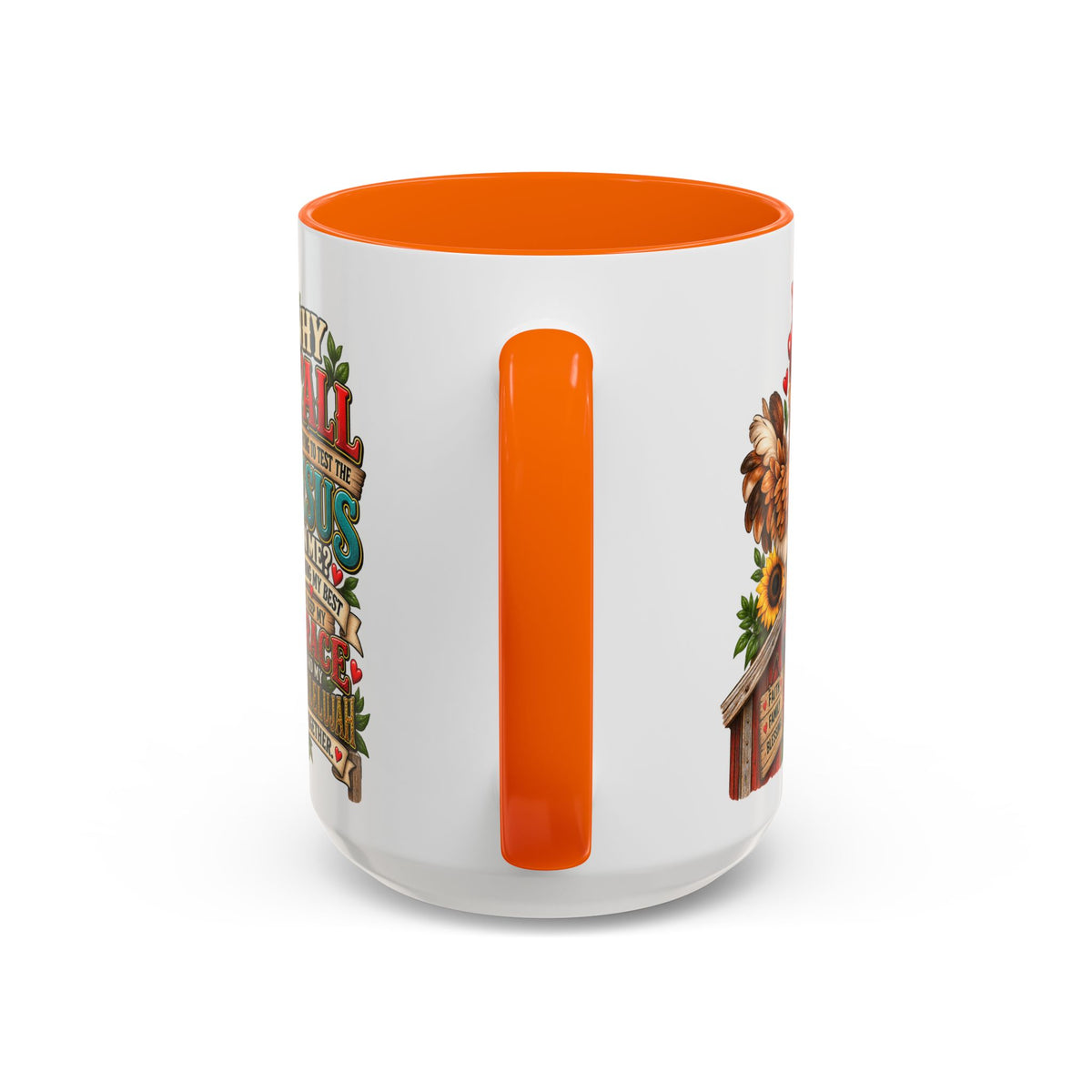 Christian Farmhouse Coffee Mug — "Why Y'all Keep Trying to Put Jesus in Me?" Accent Mug