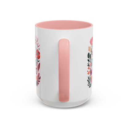 Floral Inspirational Coffee Accent Mug - Praying Mama Raising Warriors, Gift for Moms, Mother's Day Mug, Motivational Cup, Unique Kitchenware