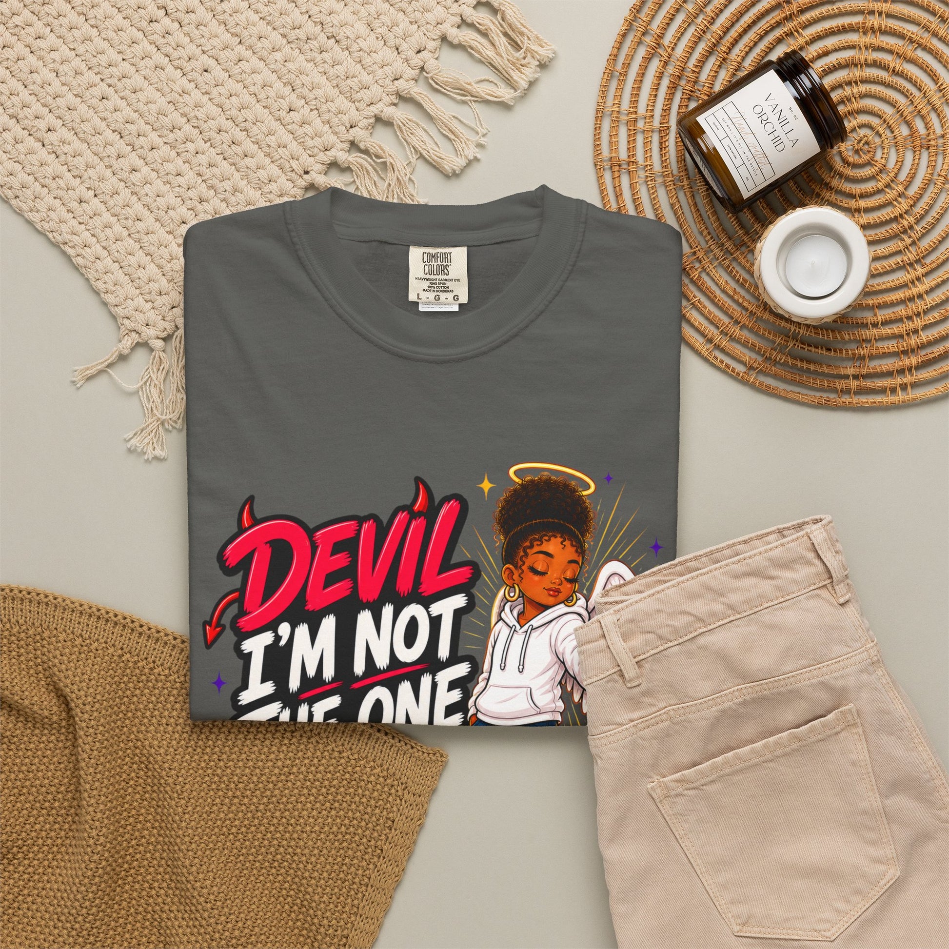 Devil I'm Not the One Today T-Shirt — Funny Angel vs Devil Graphic Tee - ClaimedbyGodDesigns