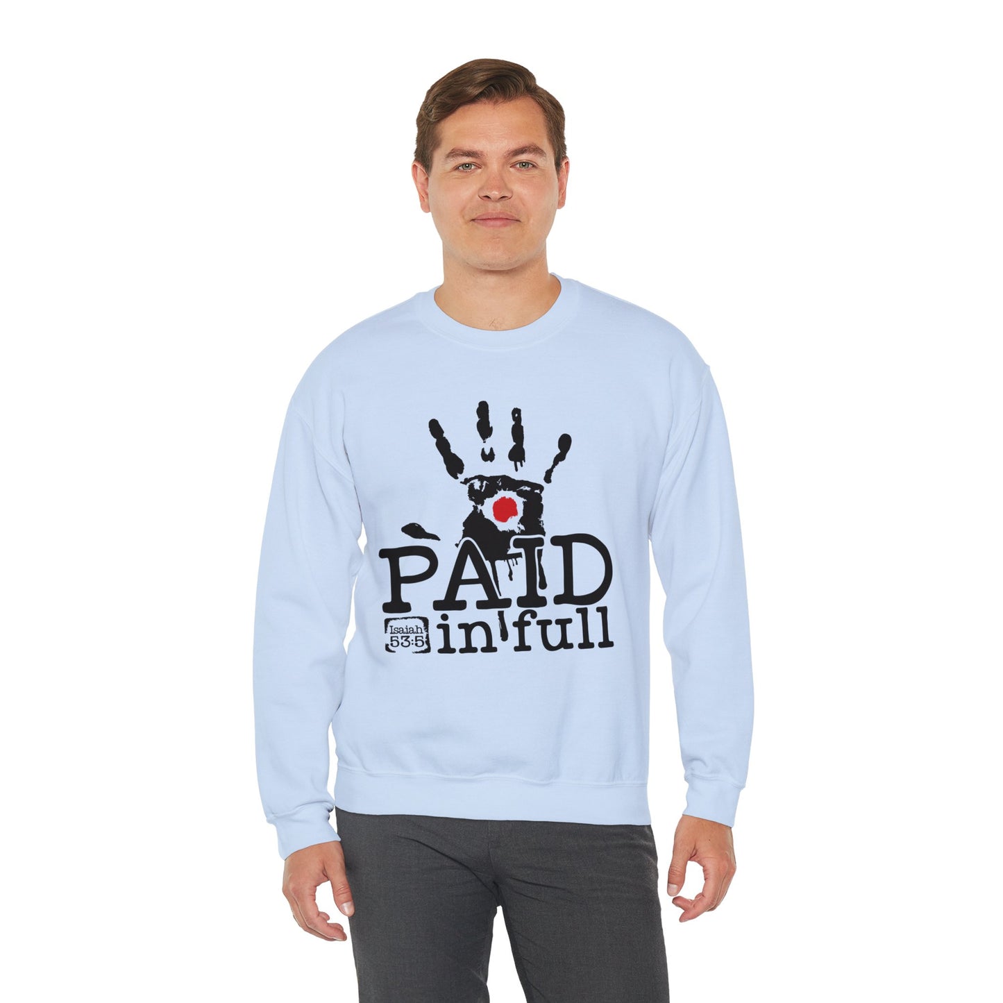 Paid In Full Jesus Paid It All Unisex Heavy Blend™ Crewneck Christian Sweatshirt