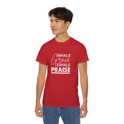 Inhale Grace Exhale Praise Unisex Christian Ultra Cotton Tee Printify