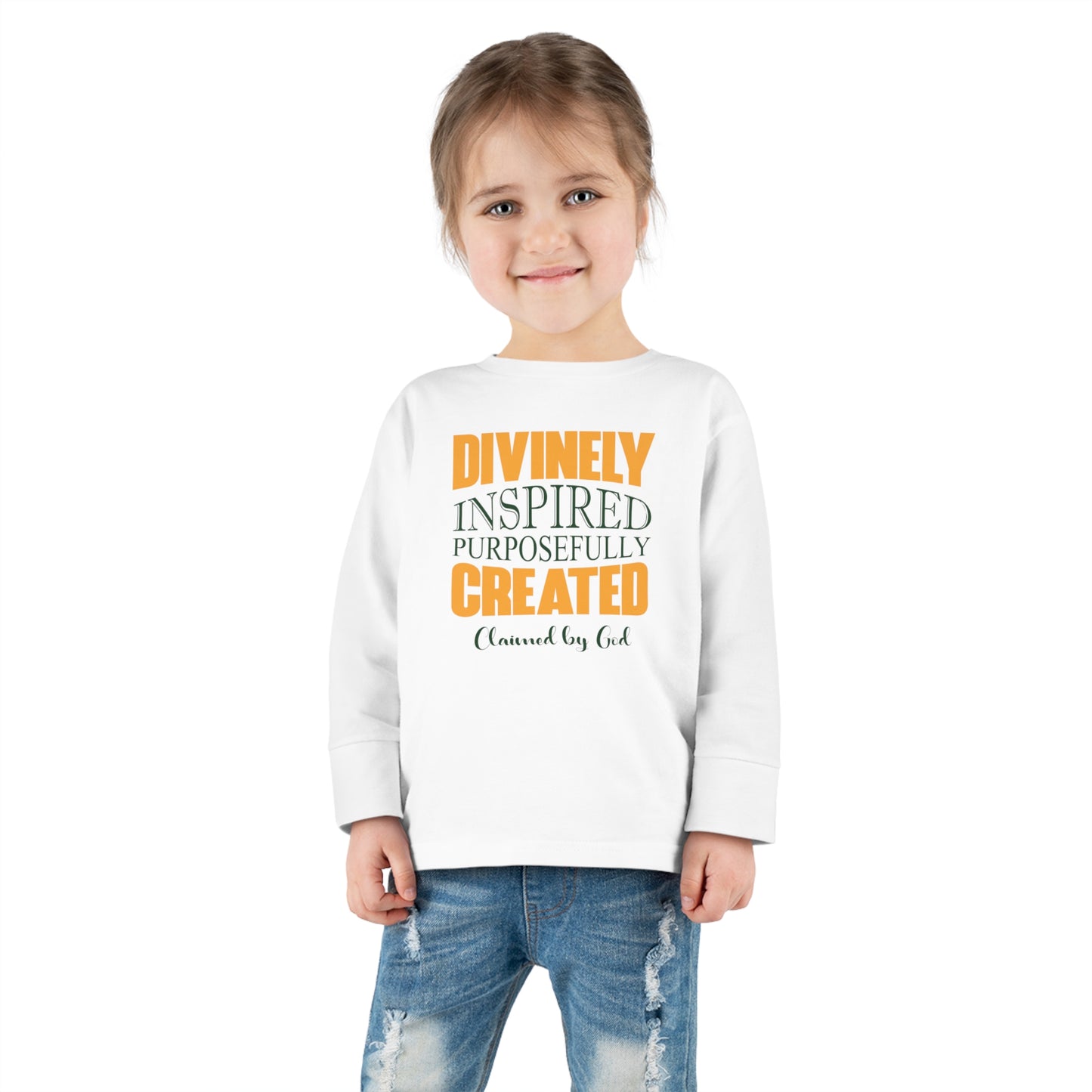Divinely  Inspired Purposefully Created Toddler Christian Sweatshirt Printify