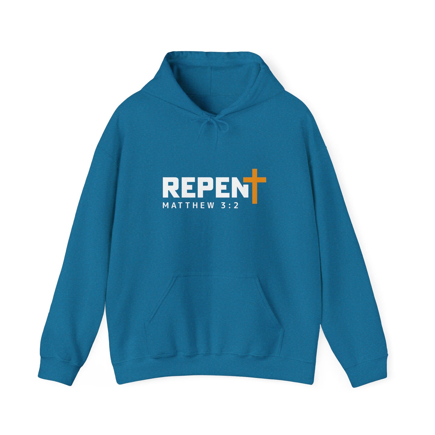 Repent (2) Christian Unisex Hooded Pullover Sweatshirt