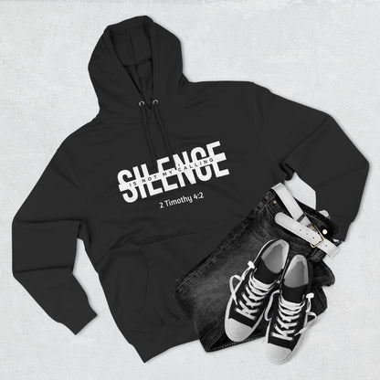 Silence Hoodie - Inspirational Fleece Unisex Pullover, Christian Gift, Motivational Activewear, Cozy Sweatshirt, Scripture Reminder - ClaimedbyGodDesigns