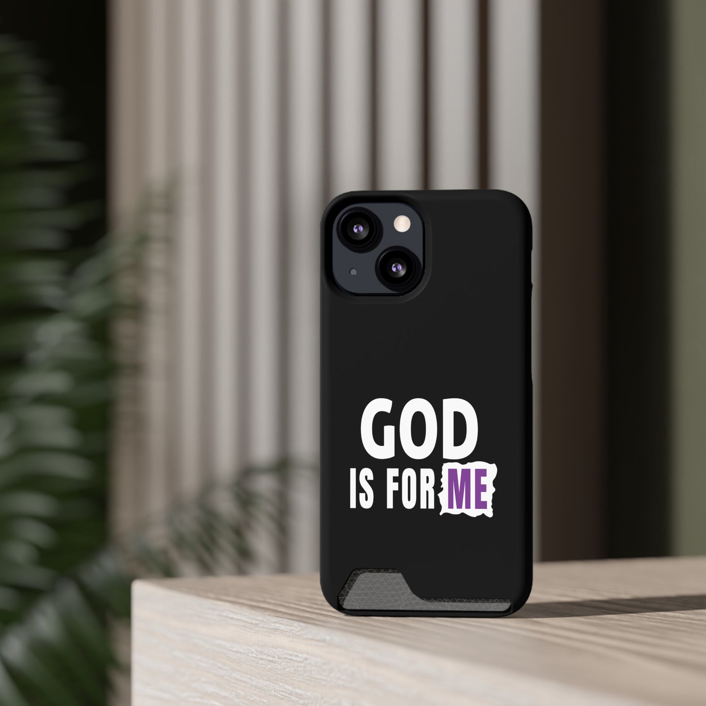 God Is For Me Christian Phone Case With Card Holder Printify